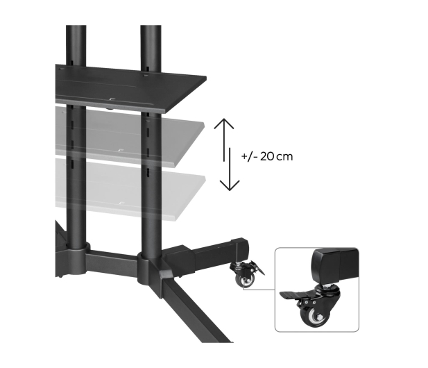 Hama MOBILNY Stojak do TV VESA 600x400 75" MAX 40 KG - 1516987 - zdjęcie 3